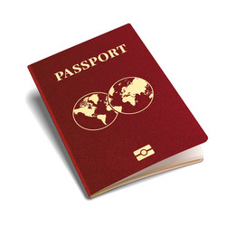 international passport red cover isometric 3d Vector Image
