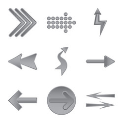 isolated object of element and arrow icon set vector image