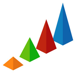 pyramid column chart icon isometric color element vector