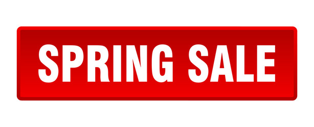 spring sale button square red push vector image