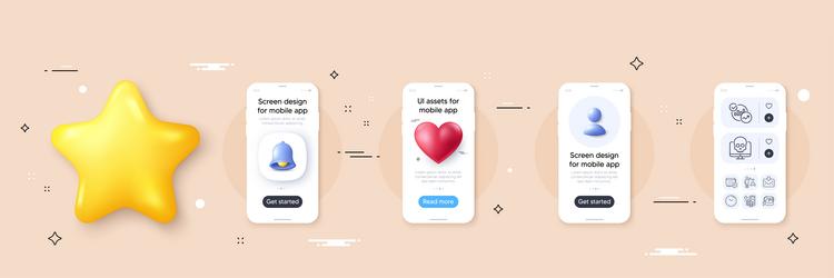 statistics algorithm and message line icons pack vector image