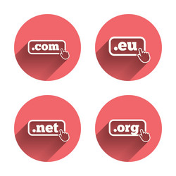 top-level domains signs com eu net and org vector image