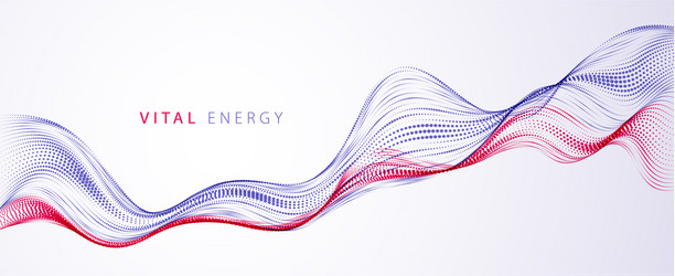 3d particles mesh array sound wave flowing round vector image