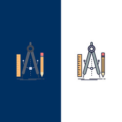 build design geometry math tool flat color icon vector image