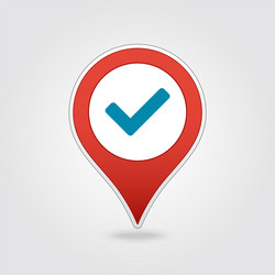 check pin map icon pointer markers vector image