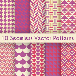 Geometric Retro Pattern Set vector image