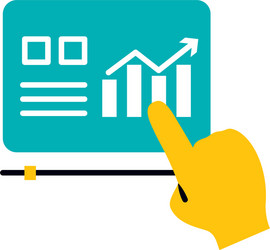 graphic chart video player and hand cursor icon vector image