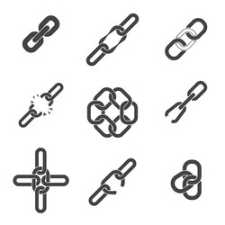 Linked Chain Icons - Segment & Unite vector image