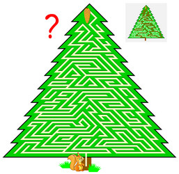 logic puzzle game with labyrinth for children vector image