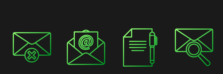 set line document and pen delete envelope mail vector image