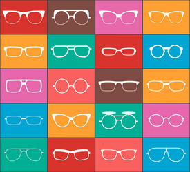 Set of glasses colorful icons vector