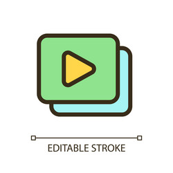 set of video files pixel perfect rgb color ui icon vector image