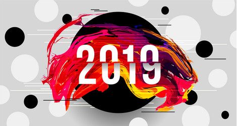 2019 glitched background design template vector