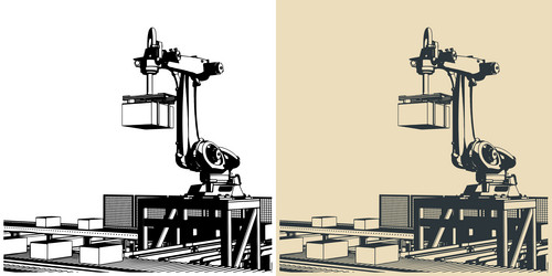 automated conveyor vector image