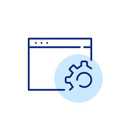 browser enhancement icon web page and cogwheel vector image