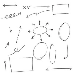 doodle design element lines arrows check vector image