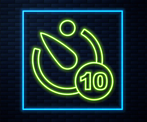 glowing neon line camera timer icon isolated vector image