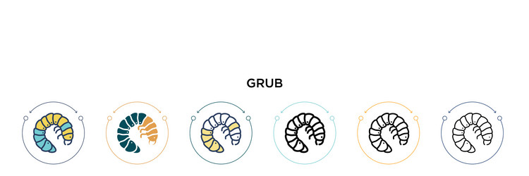 grub icon in filled thin line outline and stroke vector