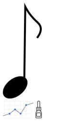 musical symbol with chart and pipette representing vector image