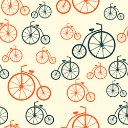 Seamless pattern with retro bicycle background vector