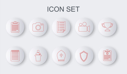 set line clinical record notebook document vector image