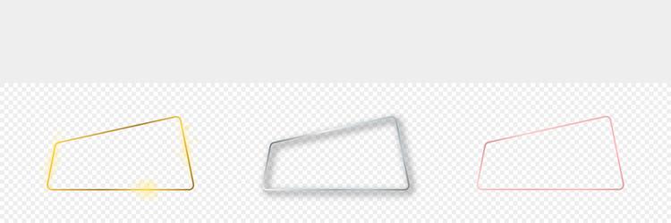 set of three rounded trapezium frames vector image