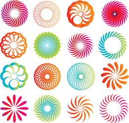 Spirograph Pattern Collection vector image