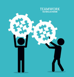 teamwork support design vector image