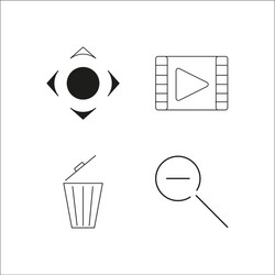 web simple linear icon setsimple outline icons vector image