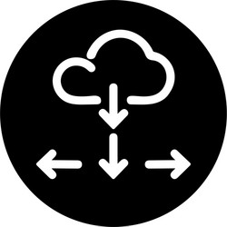cloud computing networking black icon vector image
