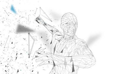 conceptual abstract man is doing powerful punch vector