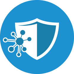 cyber security shield icon design vector image