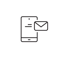 Email send line icon electronic letter web vector