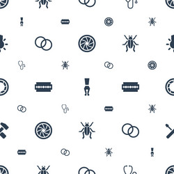 macro icons pattern seamless white background vector image