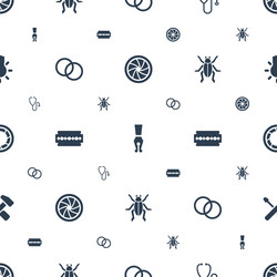 macro icons pattern seamless white background vector