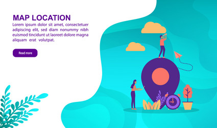 map location concept with character template vector image