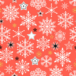 Snow pattern on red background vector