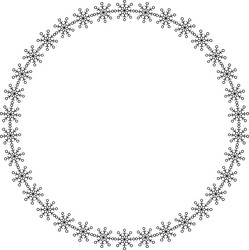 snowflake circle frame winter round vector image