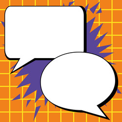 two big white empty speech bubbles for text vector image