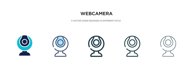 Webcamera icon in different style two colored vector