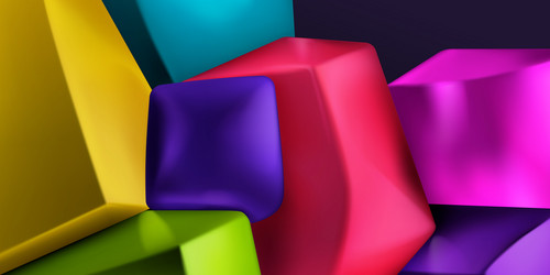 abstract background of 3d shapes vector image