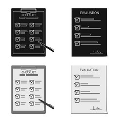 isolated object of form and document icon set vector image