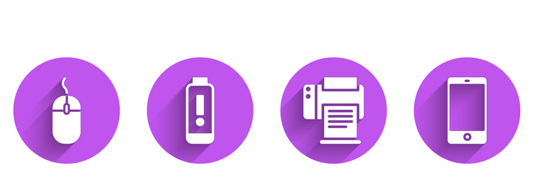 set computer mouse battery charge level indicator vector image