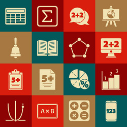 set mobile calculator interface graph schedule vector image