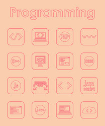 set of programming simple icons vector image