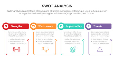 Swot analysis concept with half circle shape Vector Image