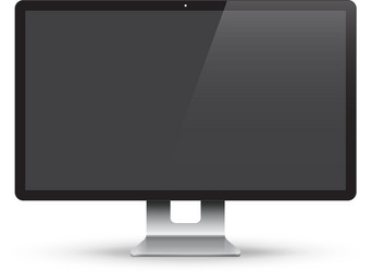 Blank computer display isolated on white vector