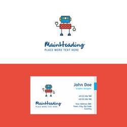 flat robotics logo and visiting card template vector image
