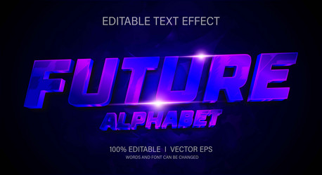 future alphabet 3d text effect with modern style vector image
