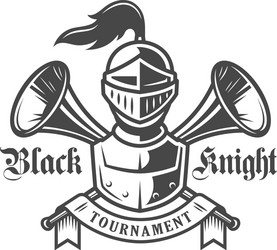 Medieval Knight Fanfare Label Vector Image